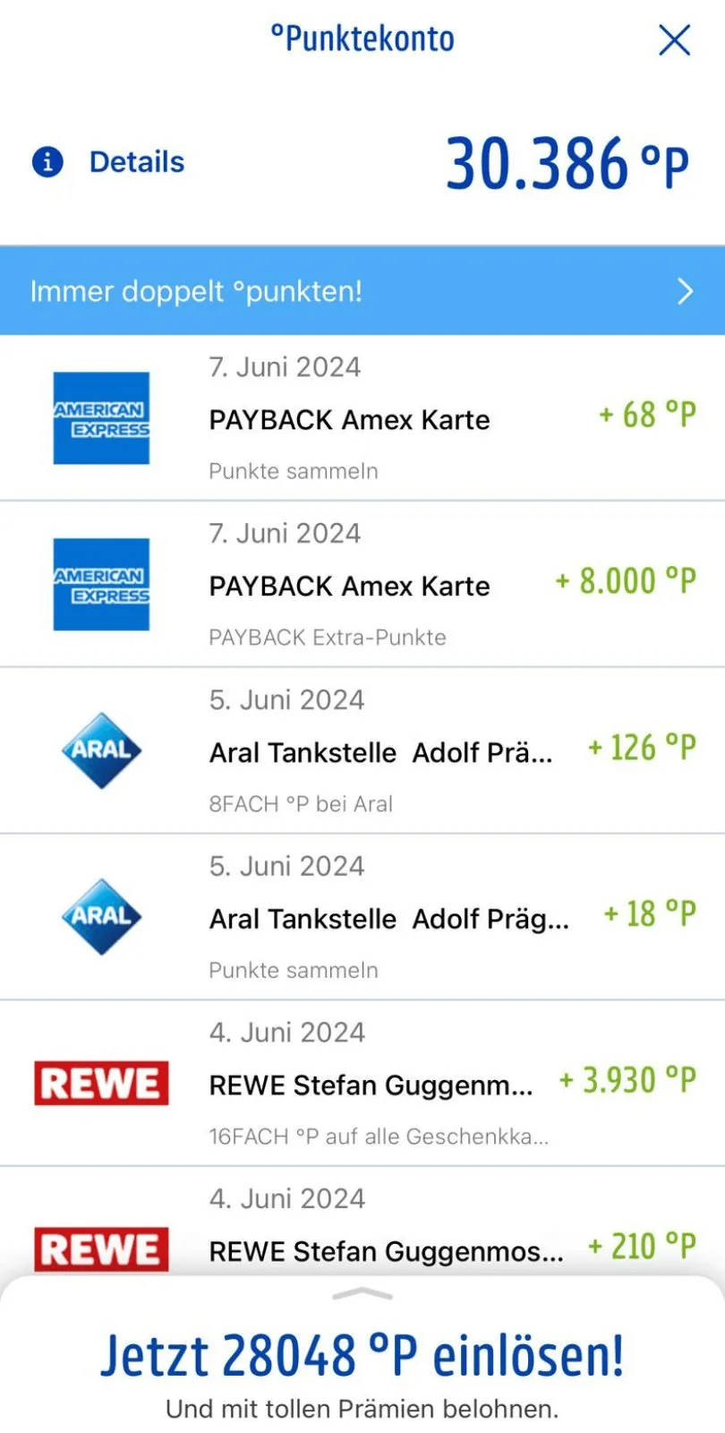 PAYBACK-Punktekonto mit Willkommensbonus der Amex und Alltags-Punkten